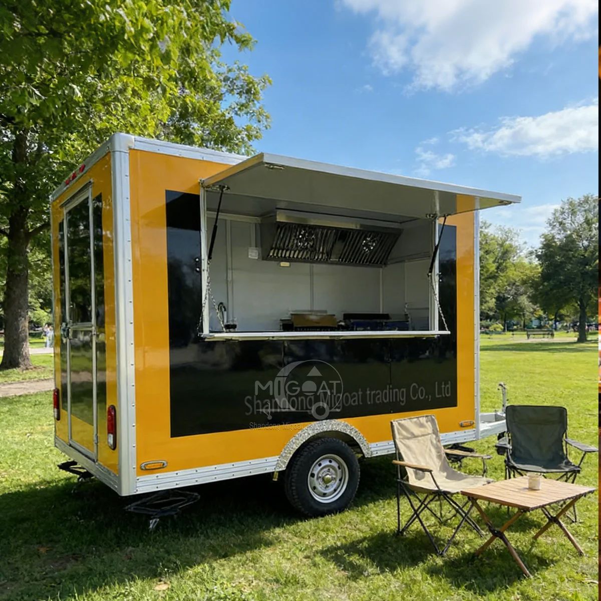 Commercial Kitchen Windows - Yellow Black Food Truck Mobile Kitchen