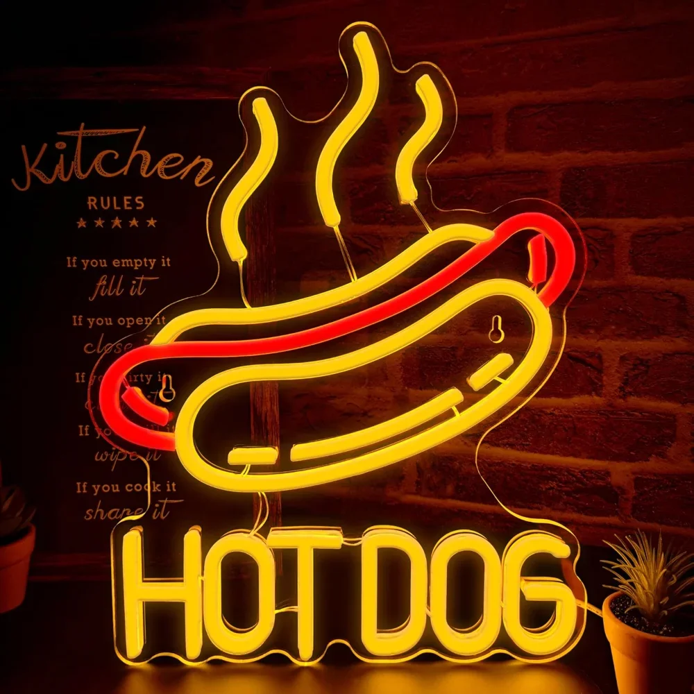 Commercial Kitchen Windows - Hot Dog LED Neon Sign for