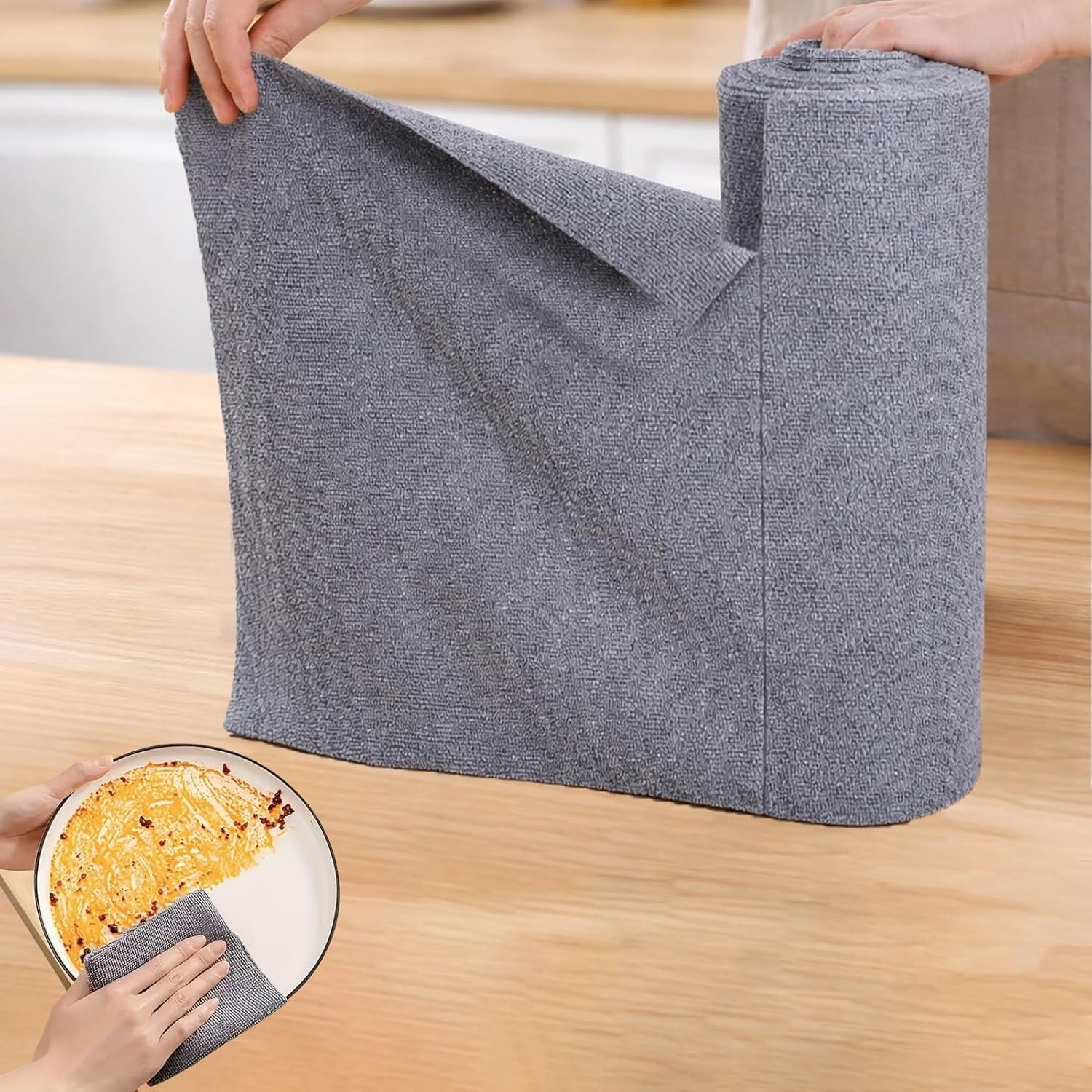 Commercial Kitchen Towels - 25x25cm Microfiber Dish Towels, 20-Pack Reusable