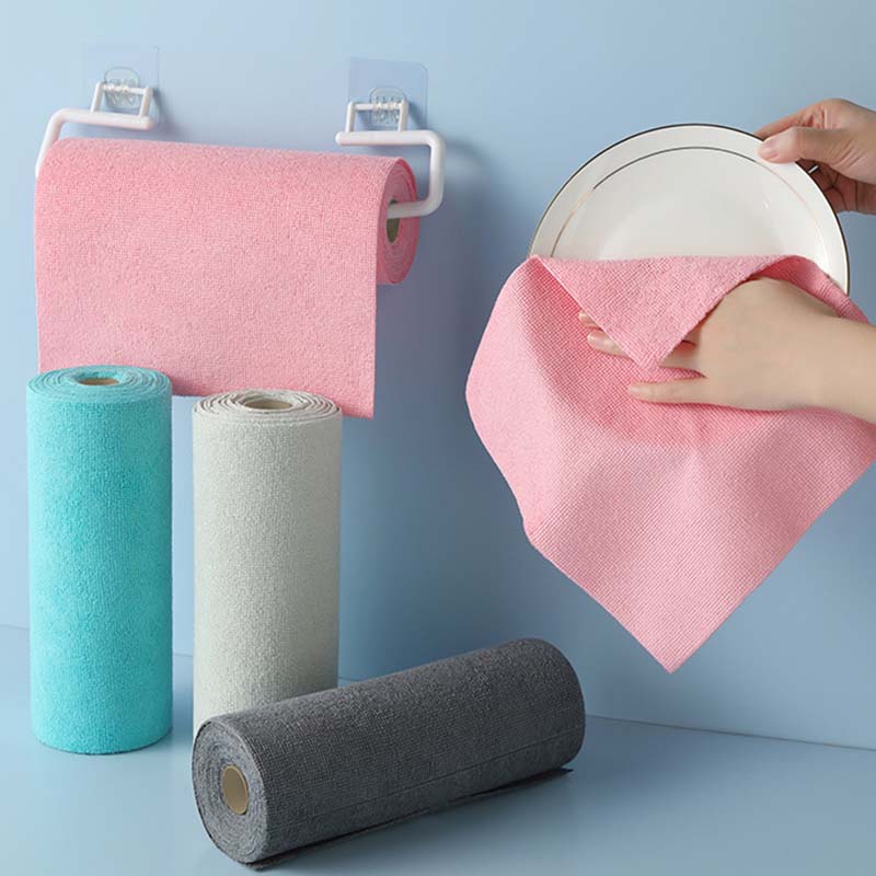 Commercial Kitchen Towels - Tear-off Microfiber Cleaning Cloth Roll, Reusable