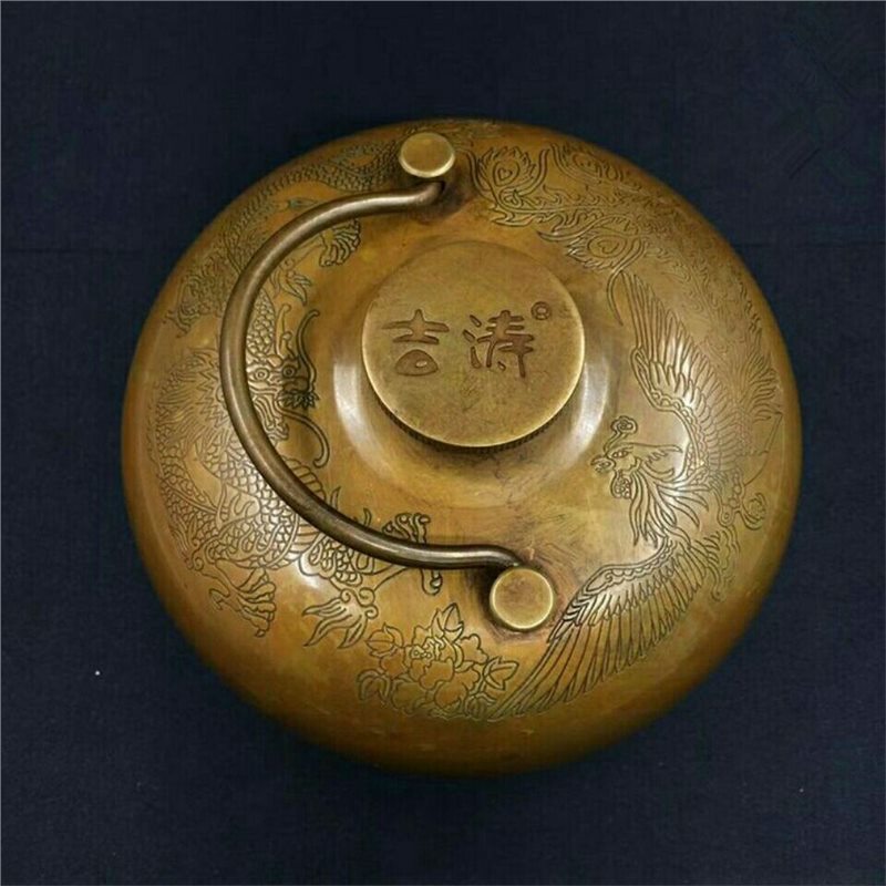 Soup Kettle Warmer - Dragon and Phoenix Brass Hand Warmer