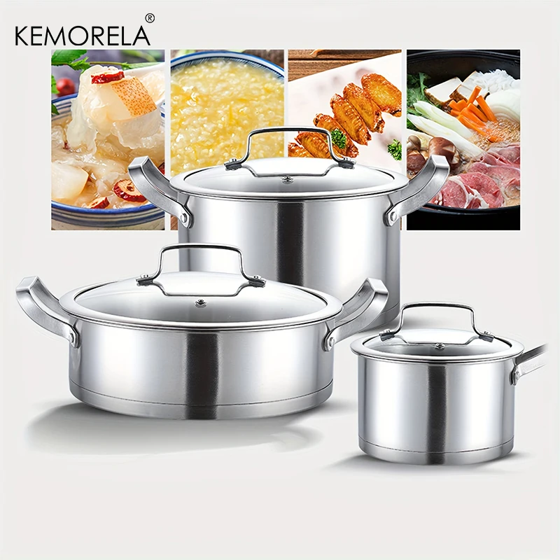 Soup Kettle Warmer - 16/20/24cmStainless Steel Pot Set Thickened Right