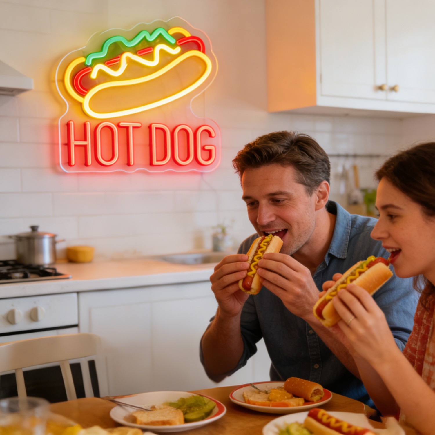 HOT DOG Neon Sign Food Shaped  - Commercial Kitchen Windows review and price