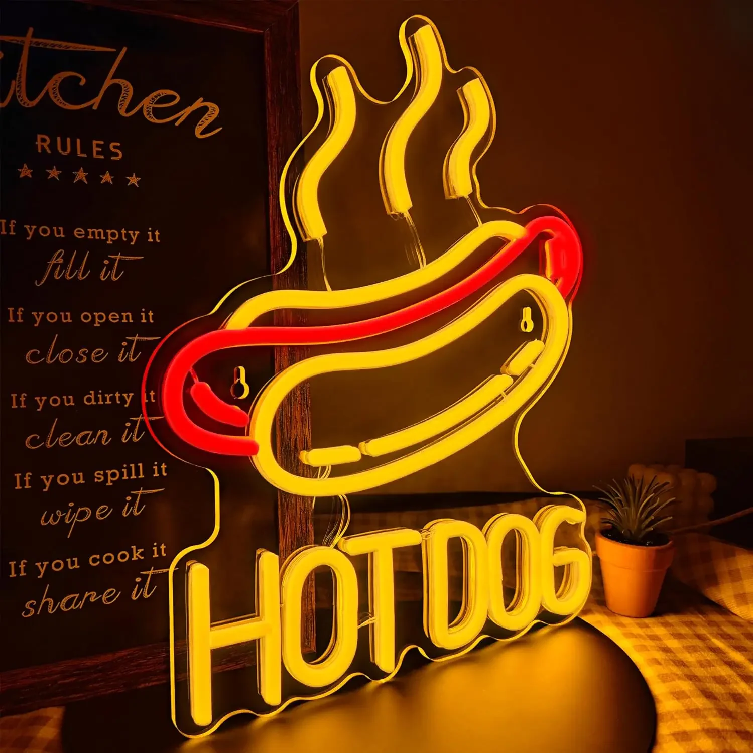Hot Dog LED Neon Sign for Wall - Commercial Kitchen Windows review and price