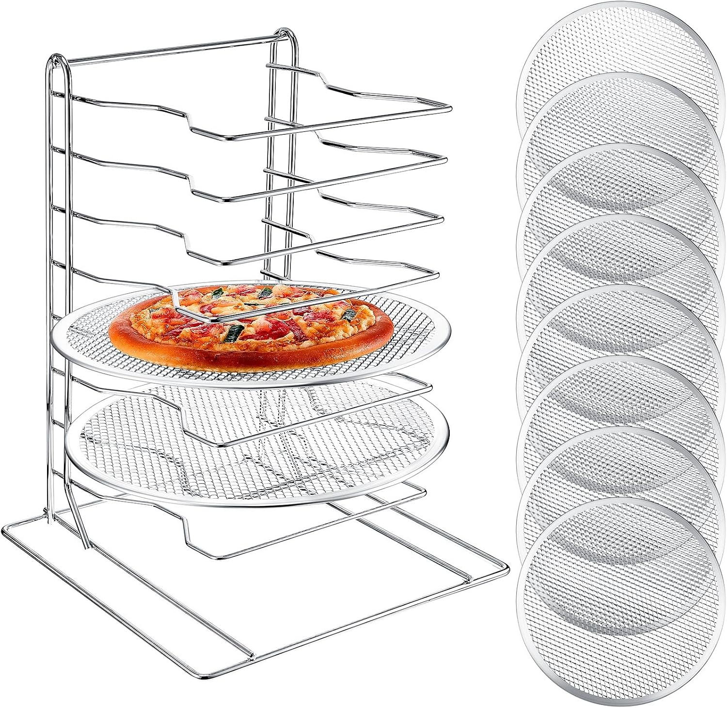 Pizza Rack 8 Tiered Stand With - Commercial Kitchen Set review and price