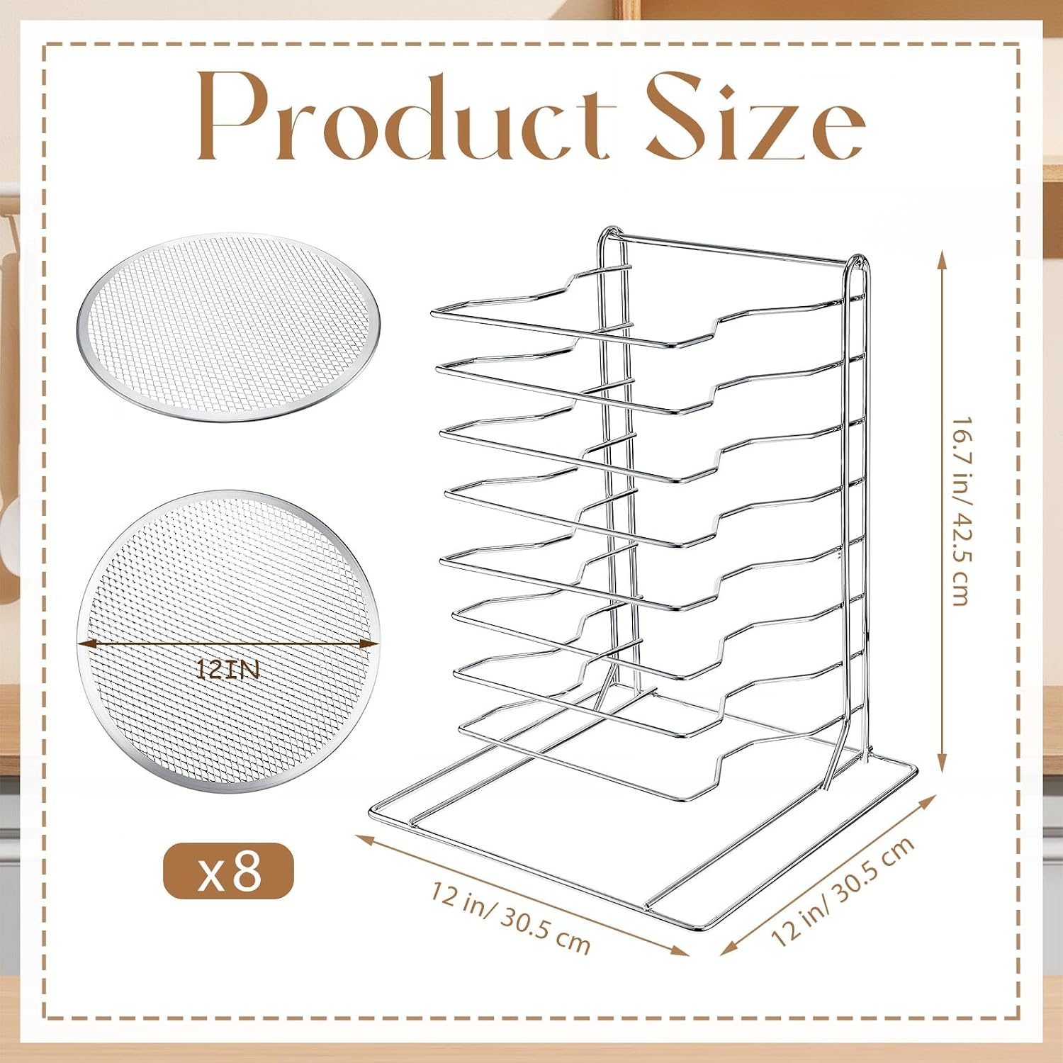 Pizza Rack 8 Tiered Stand With - Commercial Kitchen Set review and price