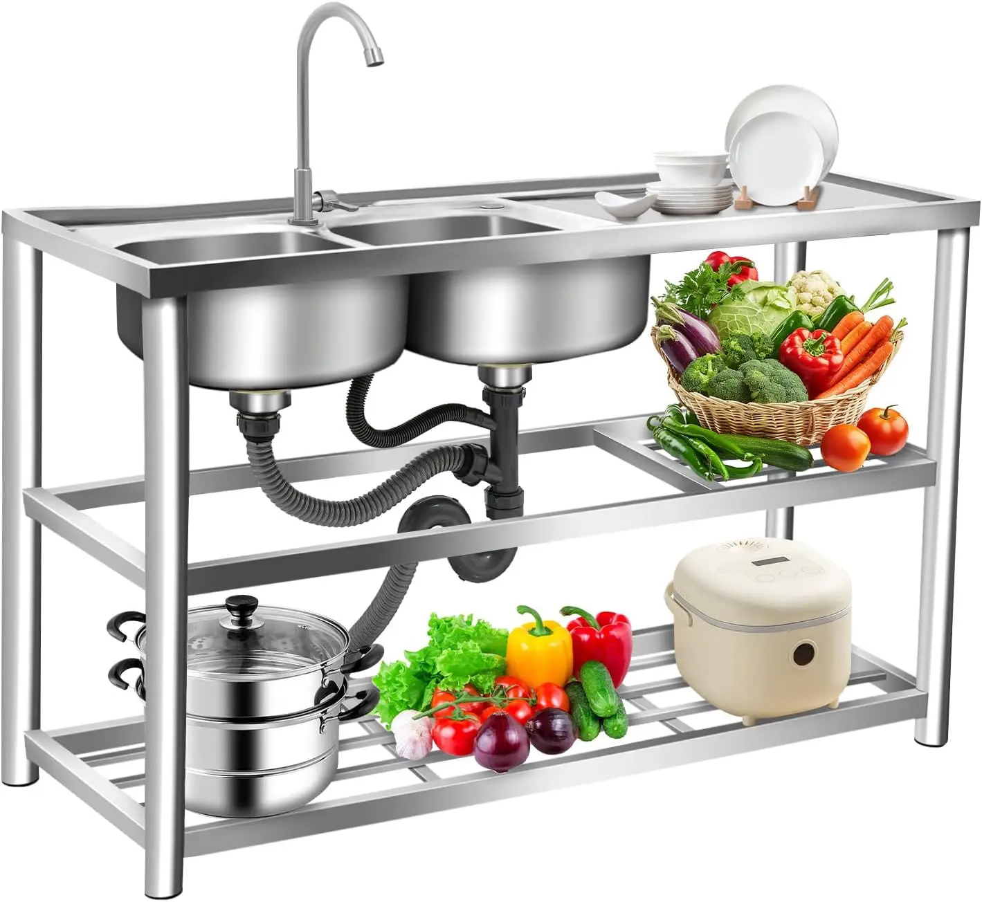 3 Tiers Freestanding Stainless - Commercial Kitchen Set review and price
