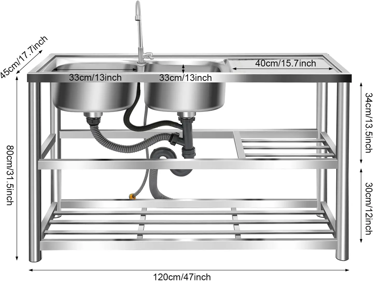 3 Tiers Freestanding Stainless - Commercial Kitchen Set review and price
