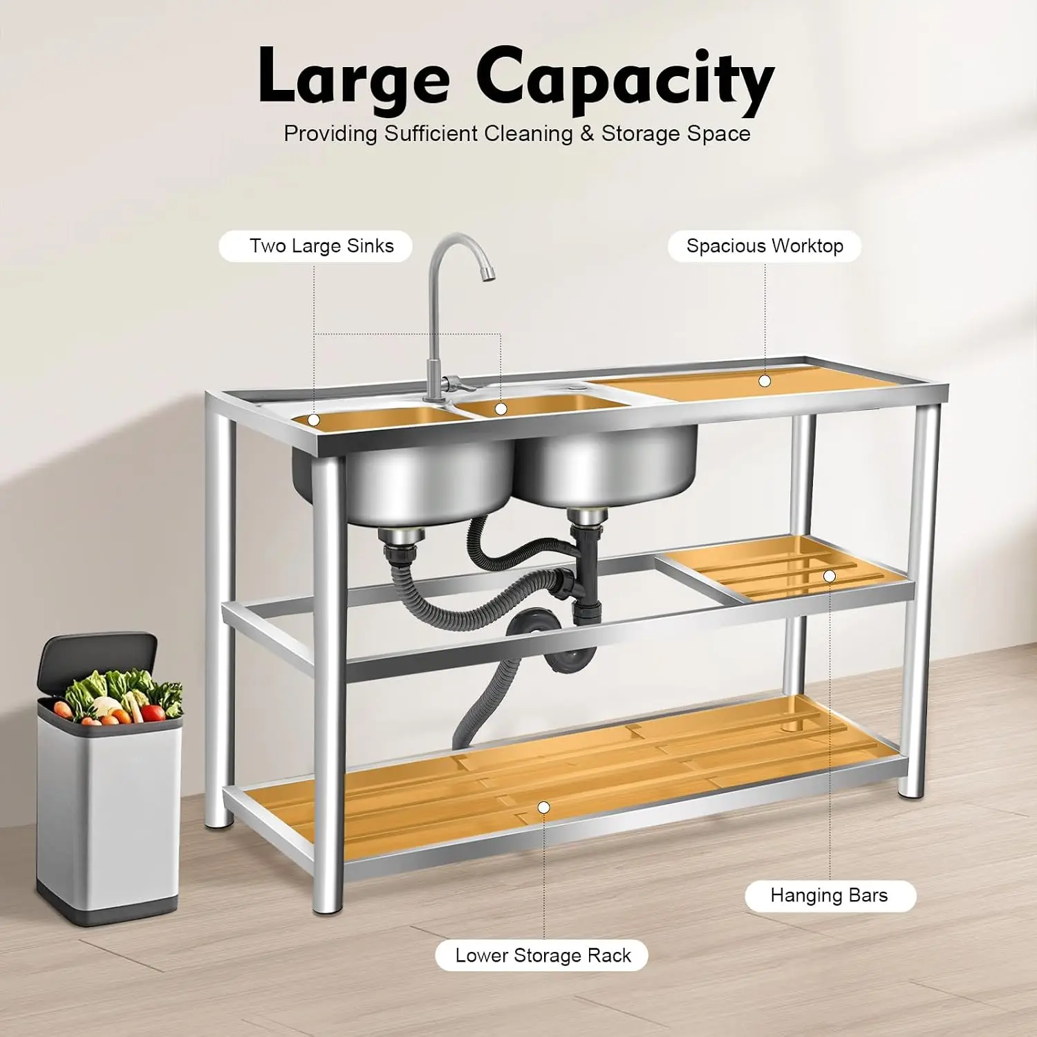 3 Tiers Freestanding Stainless - Commercial Kitchen Set review and price