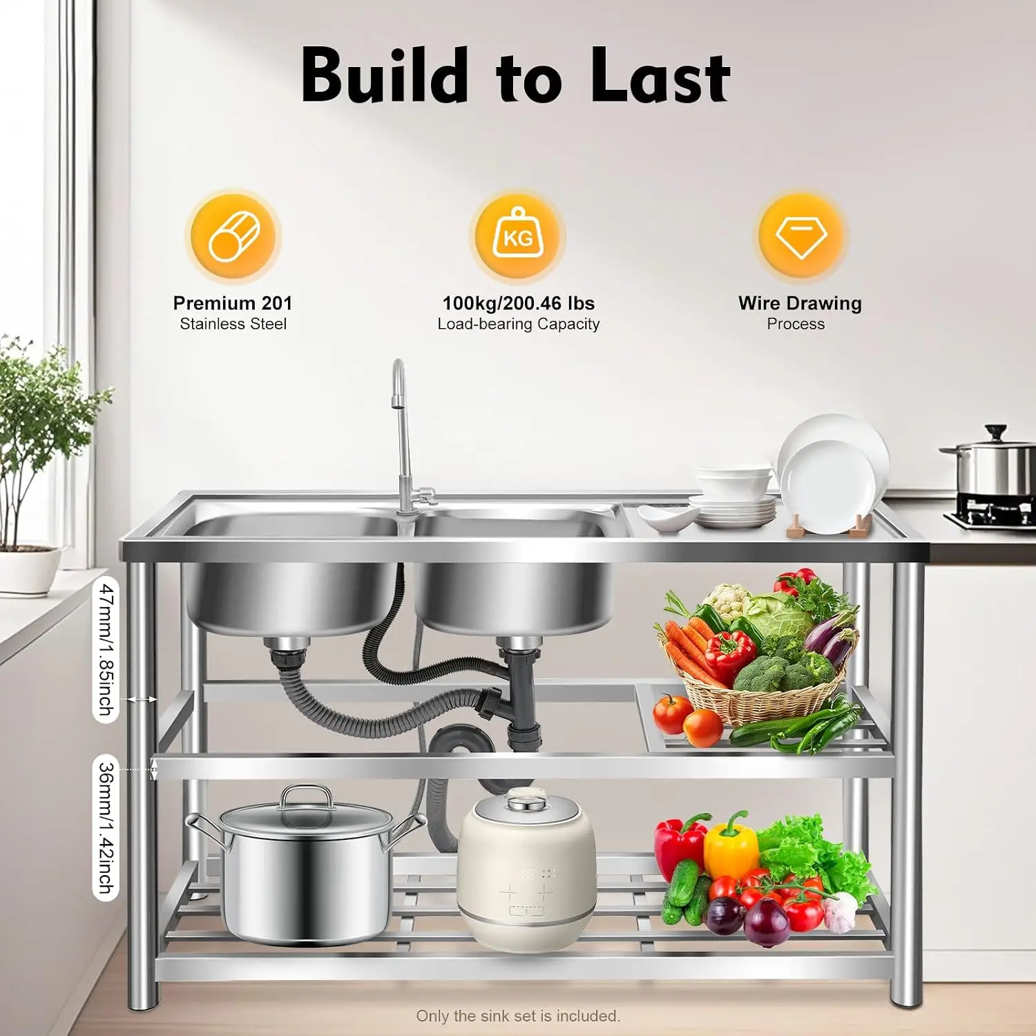 3 Tiers Freestanding Stainless - Commercial Kitchen Set review and price
