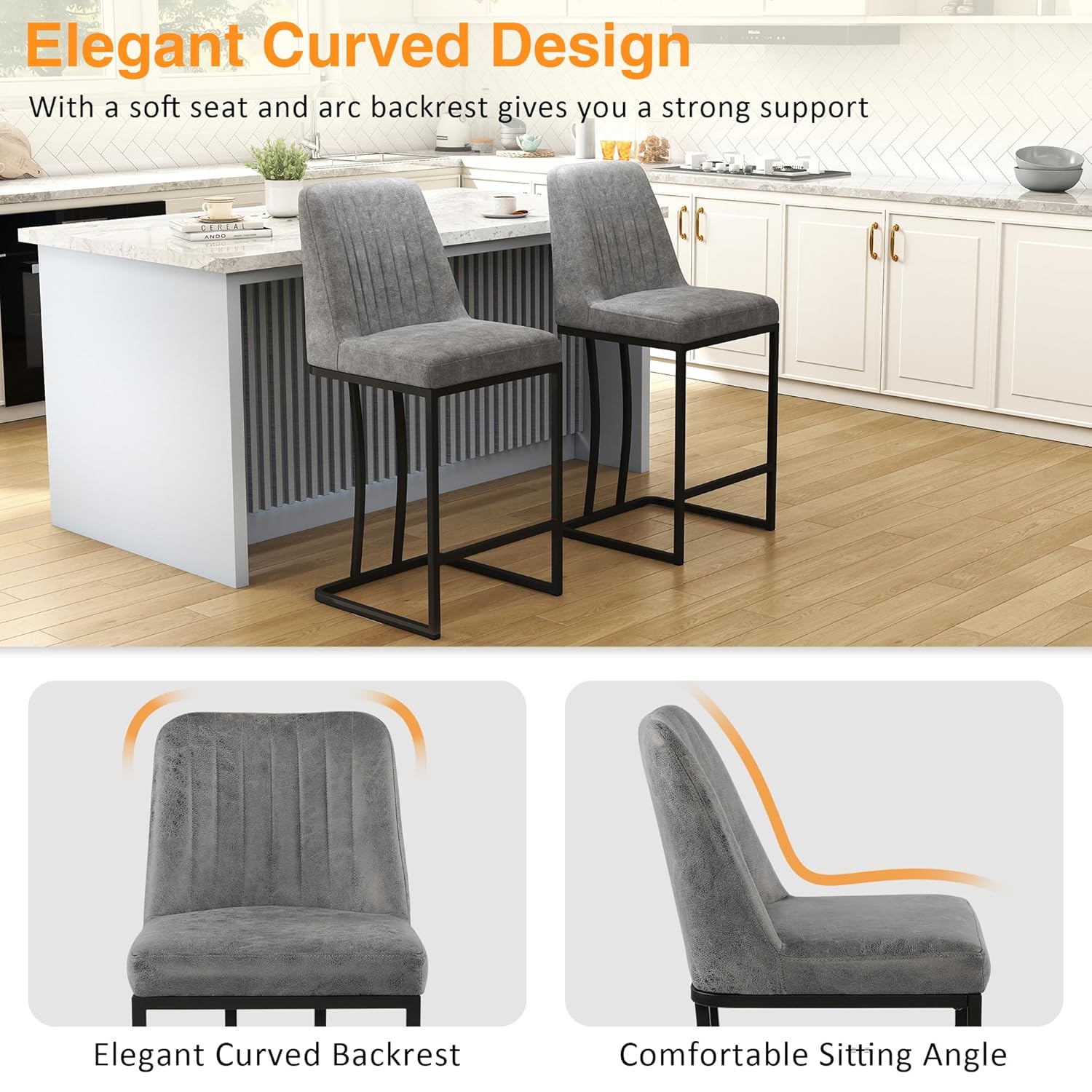 24.8 inch Bar Stools Set of 4, - Commercial Kitchen Set review and price