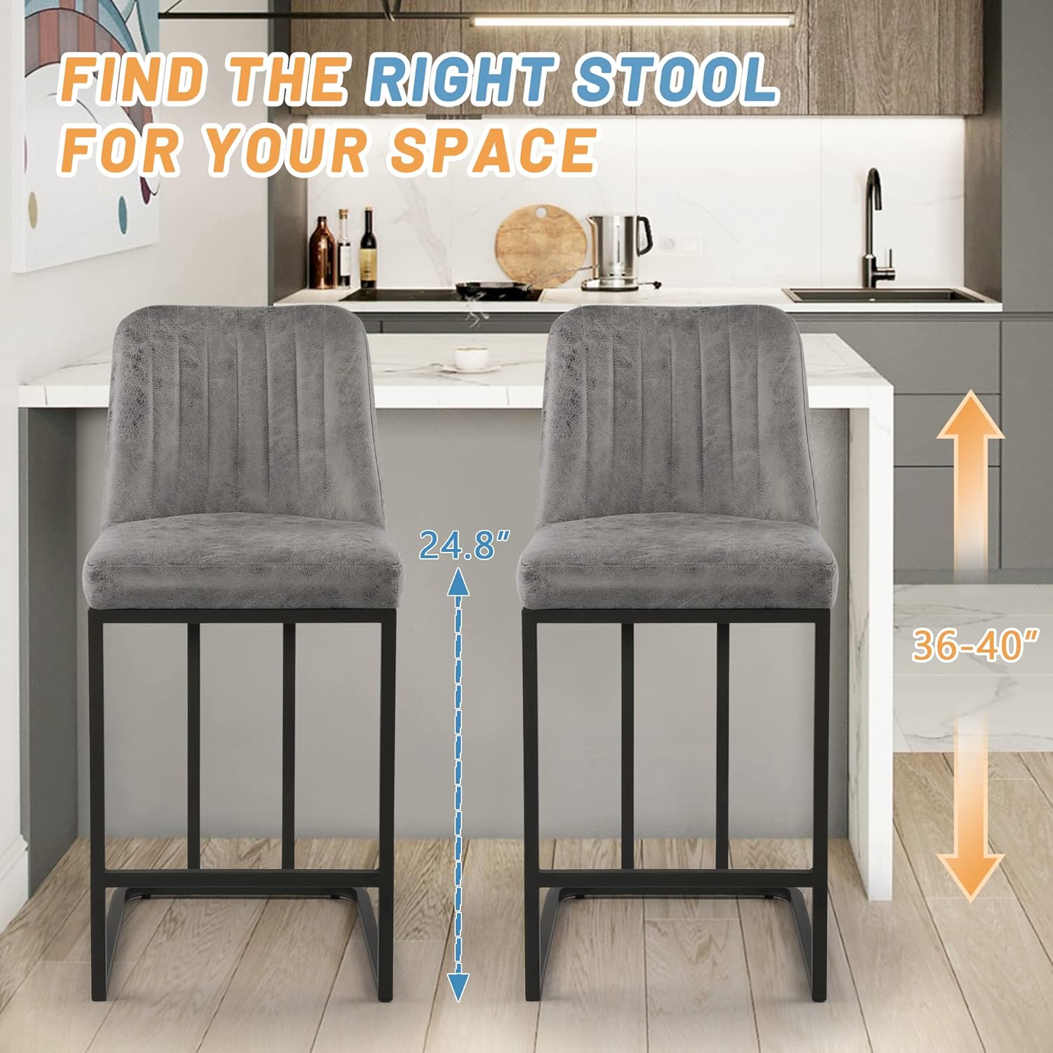 24.8 inch Bar Stools Set of 4, - Commercial Kitchen Set review and price