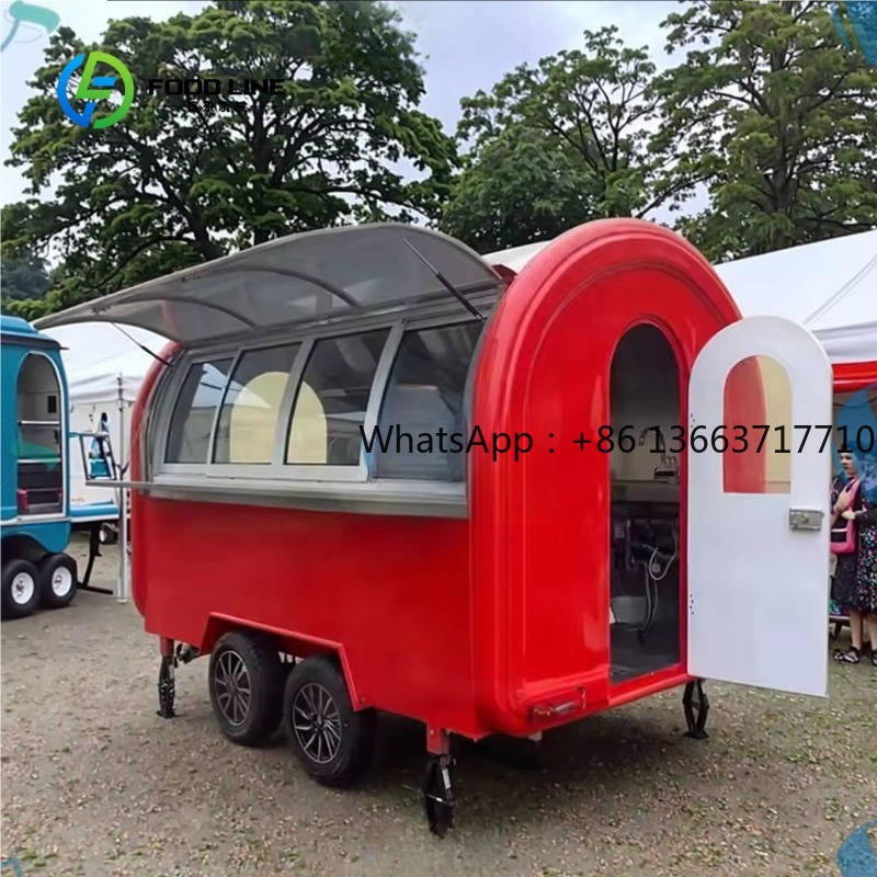 Customized Round Food Trailer  - Commercial Kitchen Windows review and price