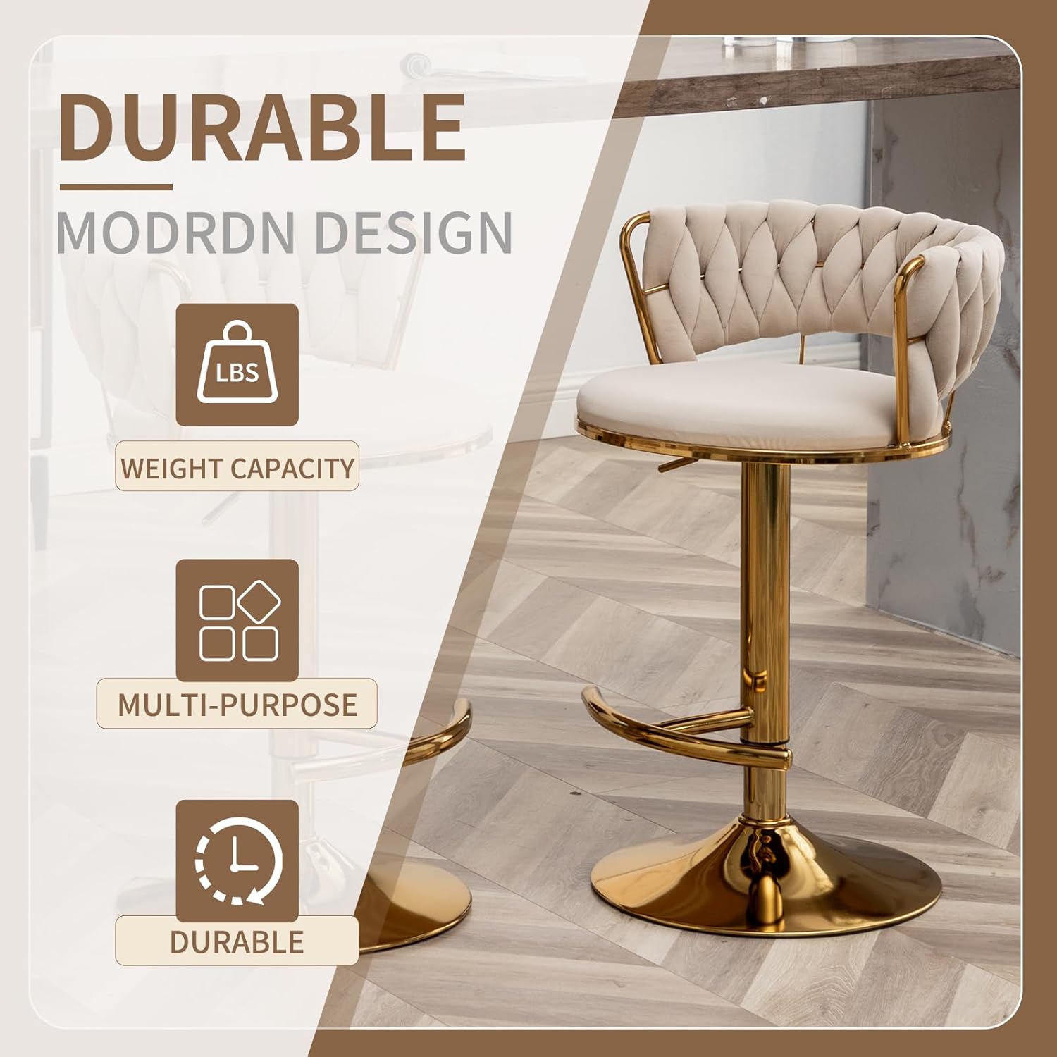 Beige Velvet Bar Stools Set of - Commercial Kitchen Set review and price