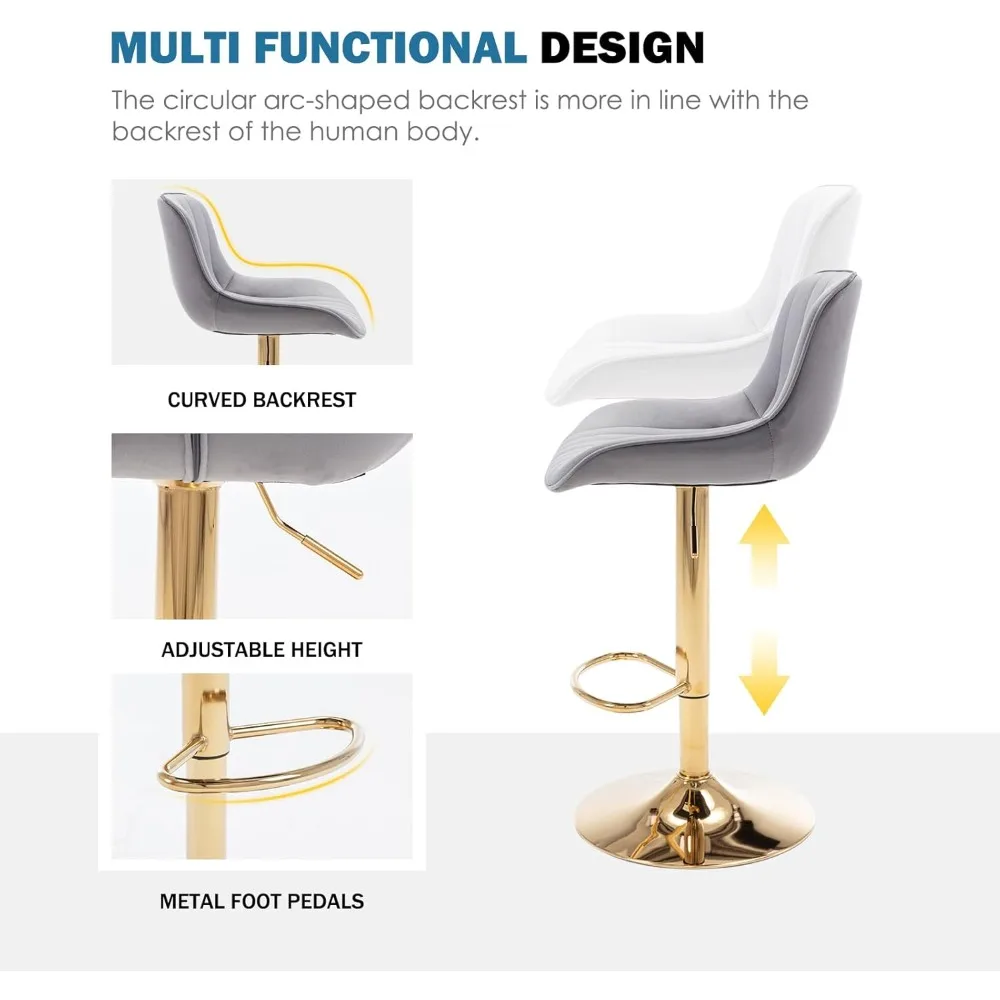 Modern Gold Velvet Bar Stools  - Commercial Kitchen Set review and price