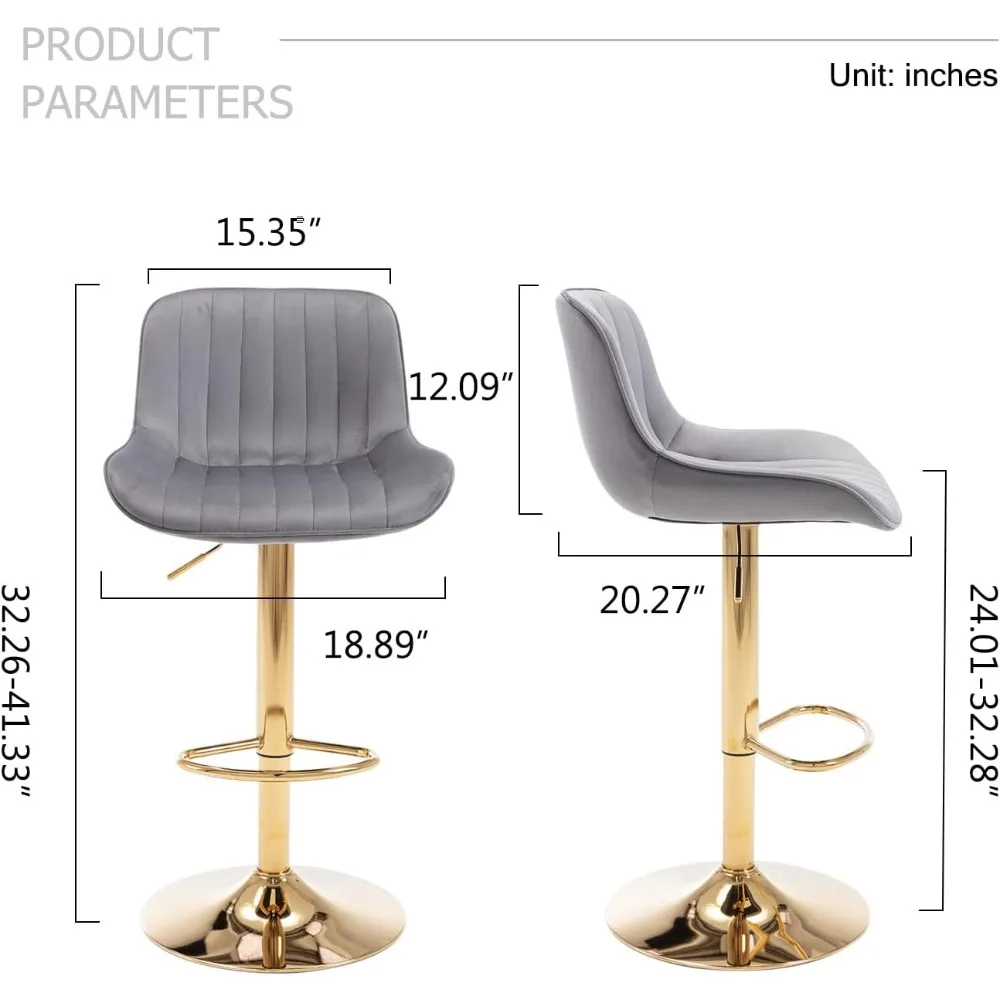 Modern Gold Velvet Bar Stools  - Commercial Kitchen Set review and price