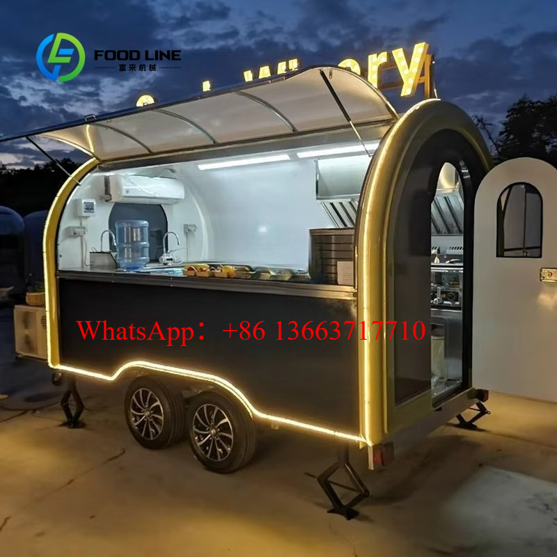 Customized Round Food Trailer  - Commercial Kitchen Windows review and price
